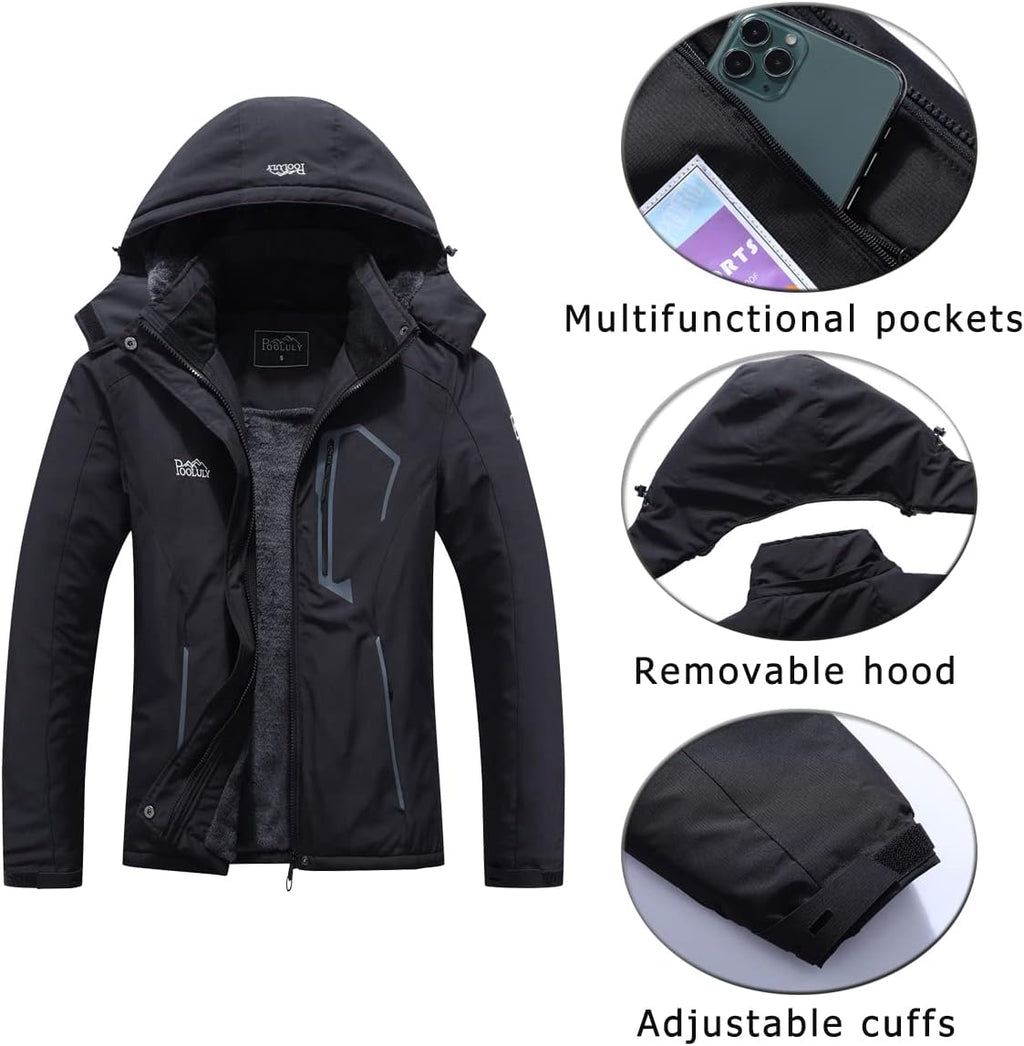 Women'S Ski Jacket Warm Winter Waterproof Windbreaker Hooded Raincoat Snowboarding Jackets
