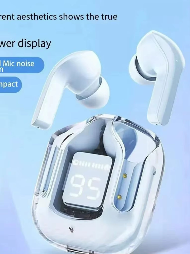 Original Wireless Bluetooth Earphone Transparent HIFI Headphones LED Power Digital Display Stereo Sound Earphones for Xiaomi