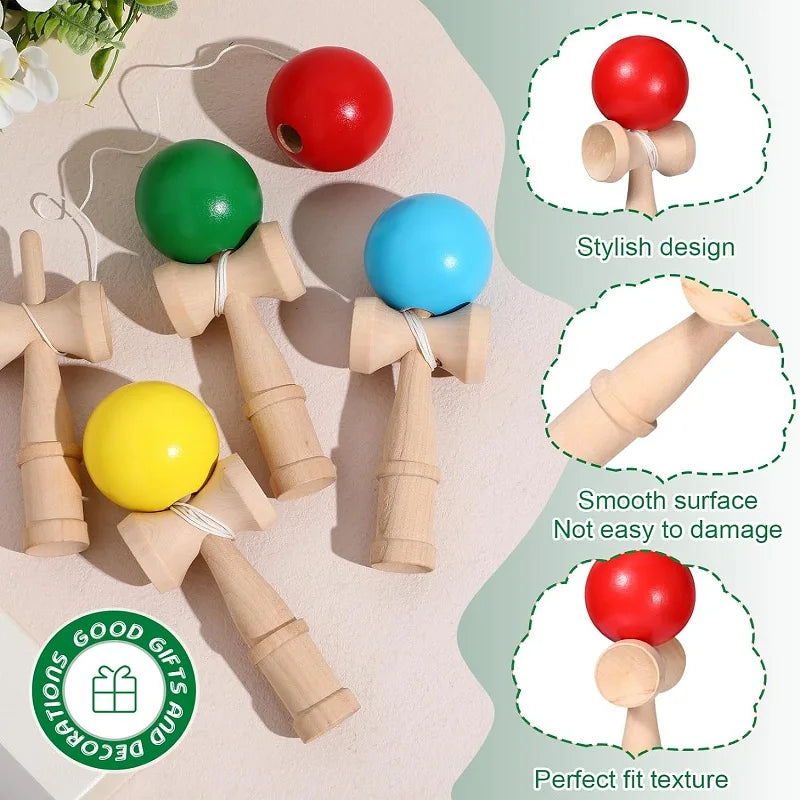 Wooden Toy Professional Skillful Juggling Ball Catch Ball in Cup Traditional Game Hand Eye Coordination Education for Children